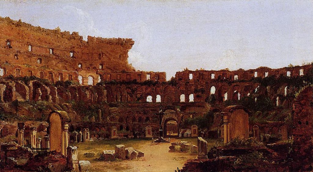 Interno del Colosseo, dipinto da Thomas Cole, 1832